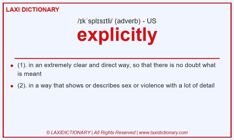 Definition explicitly in American English
