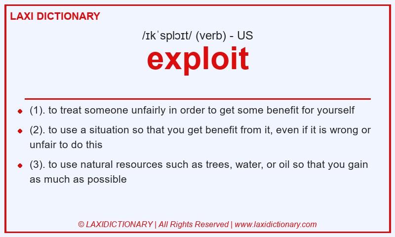 Definition exploit in American English