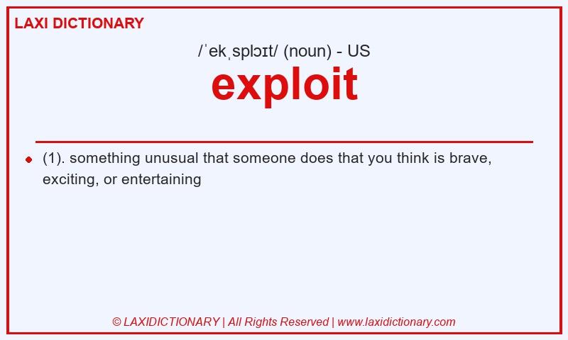 Definition exploit in American English