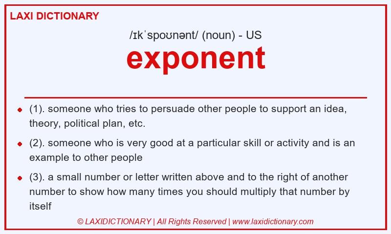 Definition exponent in American English