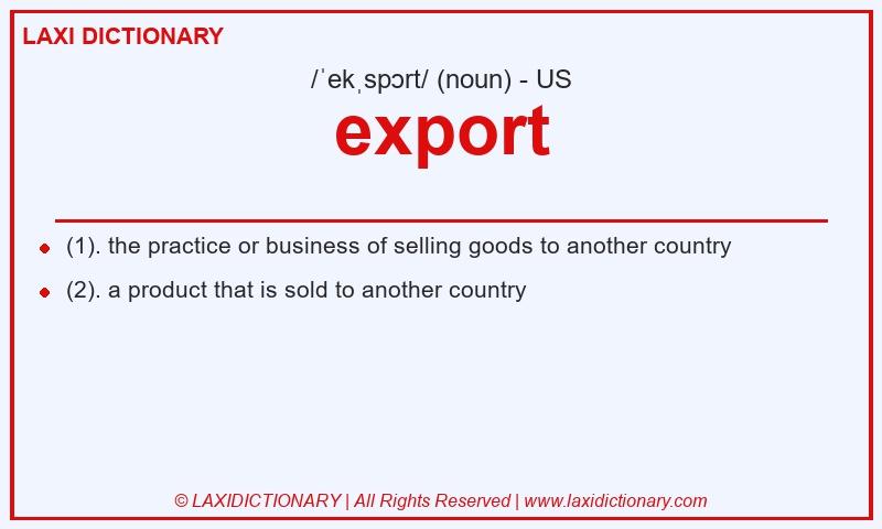 Definition export in American English