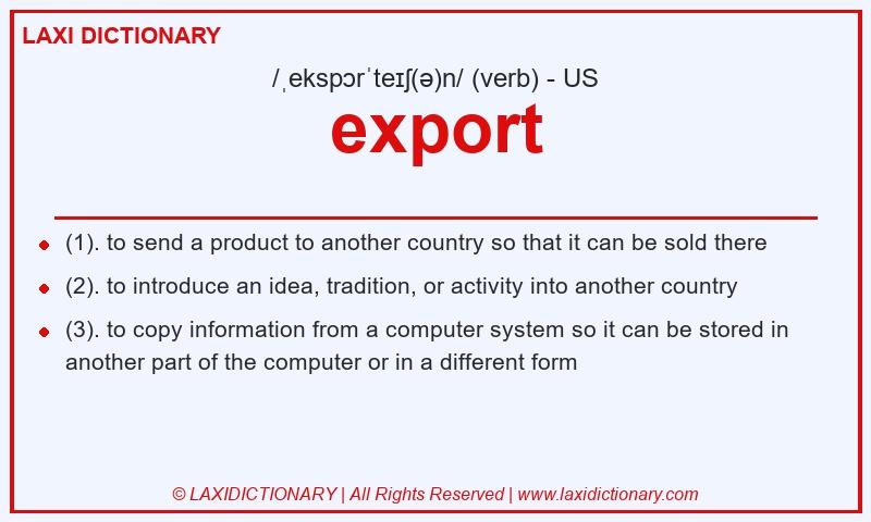 Definition export in American English