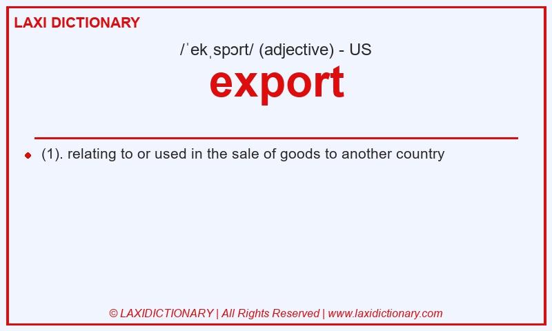 Definition export in American English