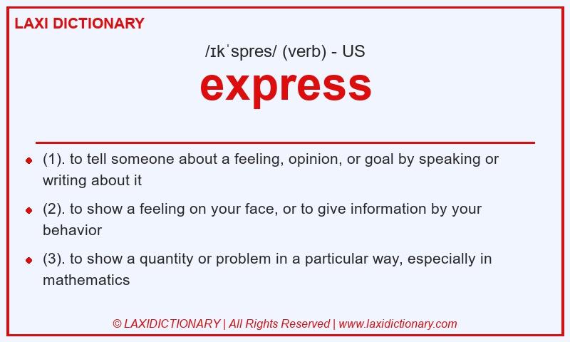 Definition express in American English