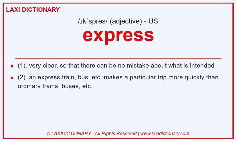 Definition express in American English