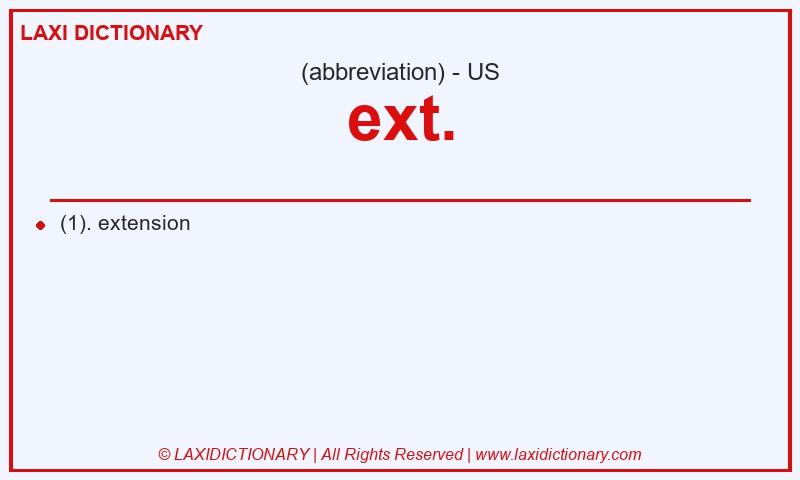 Definition ext. in American English
