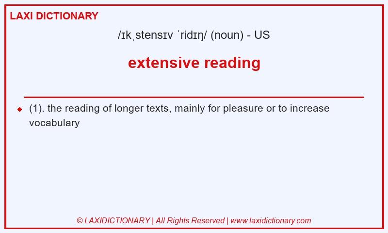 Definition extensive reading in American English
