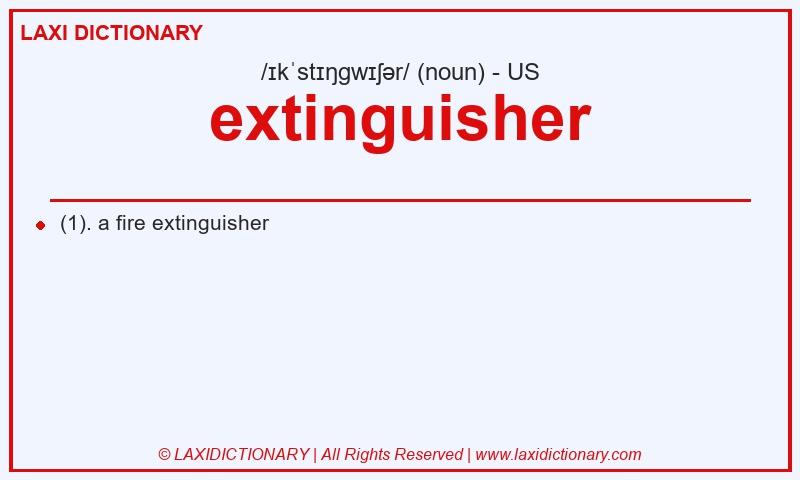 Definition extinguisher in American English
