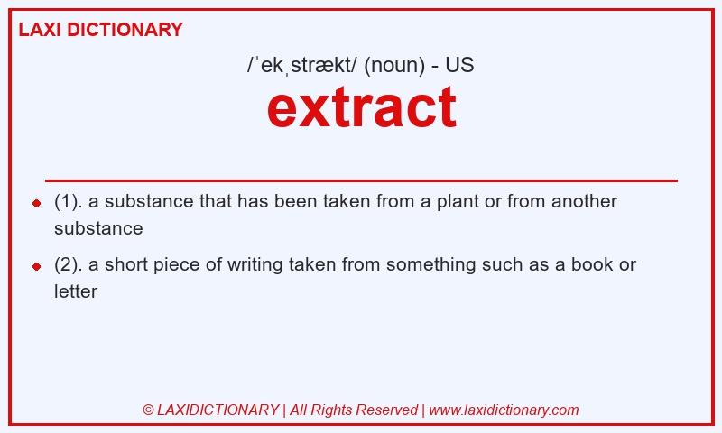 Definition extract in American English