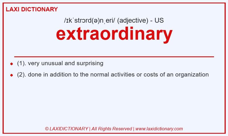 Definition extraordinary in American English