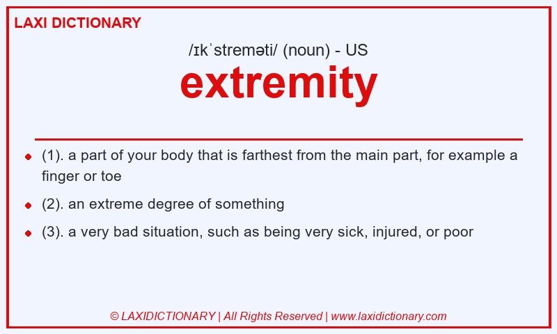 Definition extremity in American English