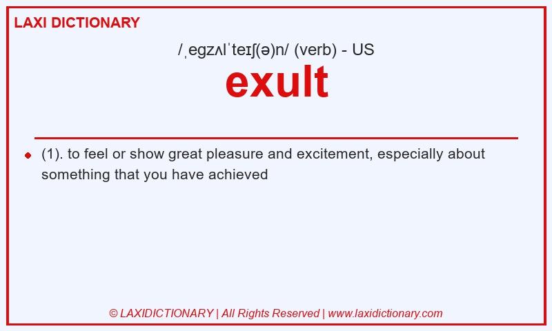 Definition exult in American English