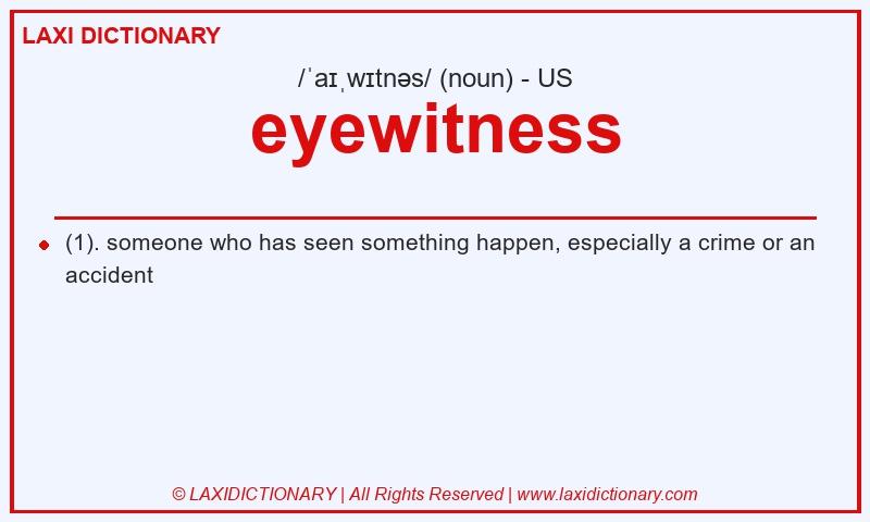 Definition eyewitness in American English