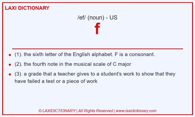 Definition f in American English