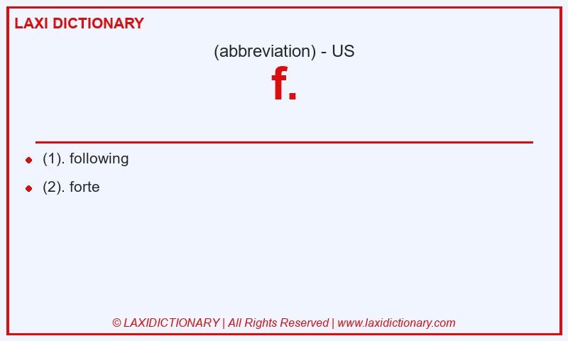 Definition f. in American English
