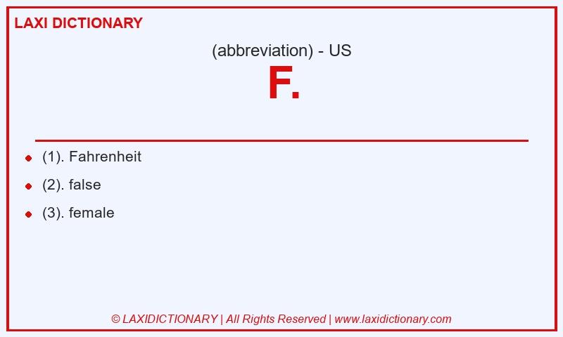 Definition F. in American English