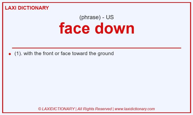 Definition face down in American English