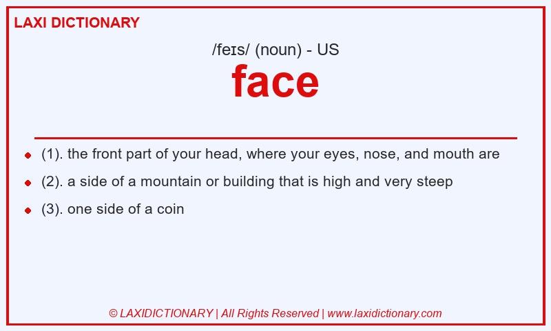 Definition face in American English