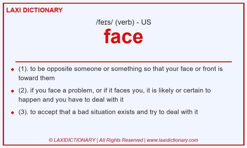 Definition face in American English