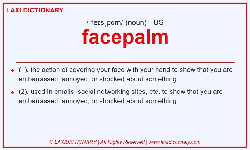 Definition facepalm in American English