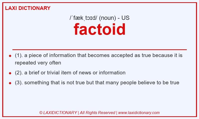 Definition factoid in American English
