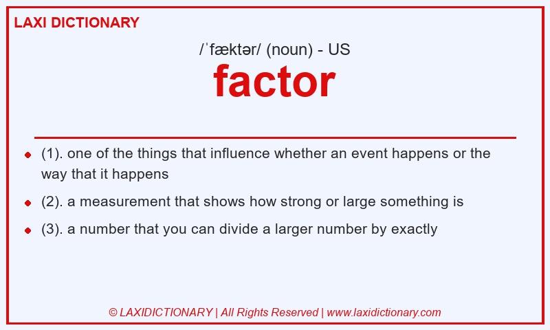 Definition factor in American English