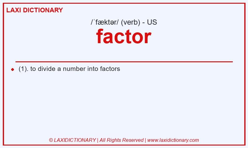 Definition factor in American English