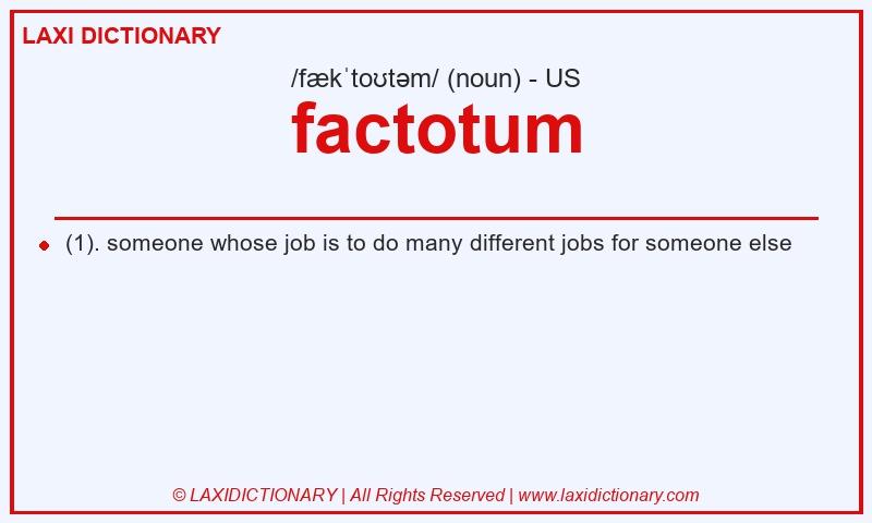 Definition factotum in American English