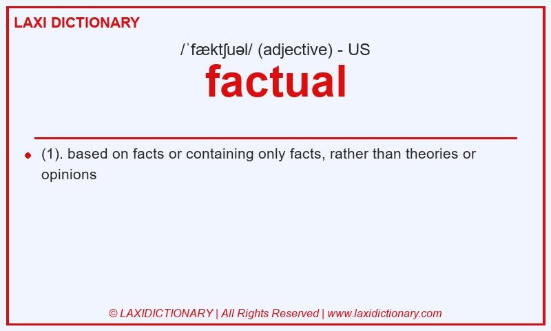 Definition factual in American English