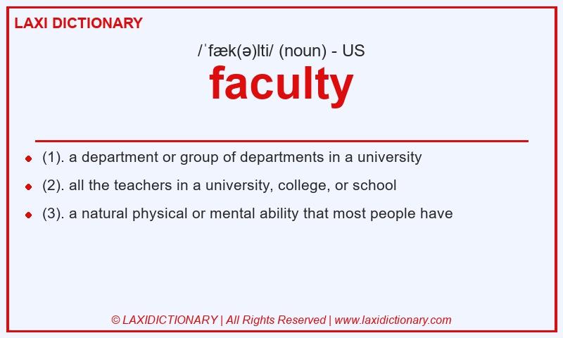 Definition faculty in American English