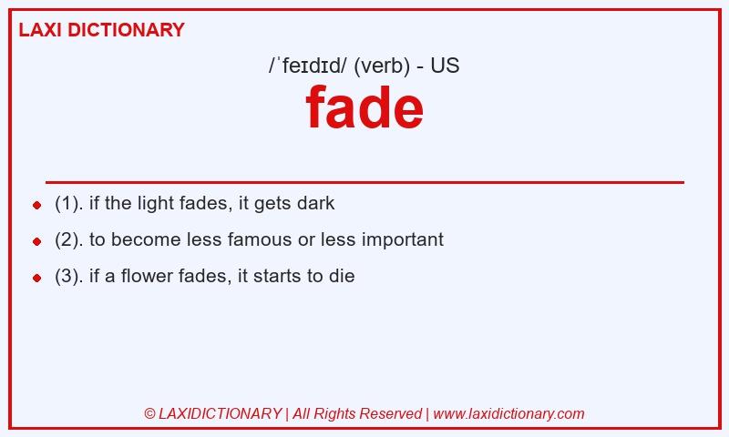Definition fade in American English