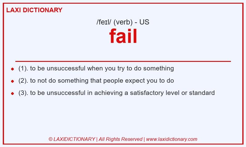 Definition fail in American English