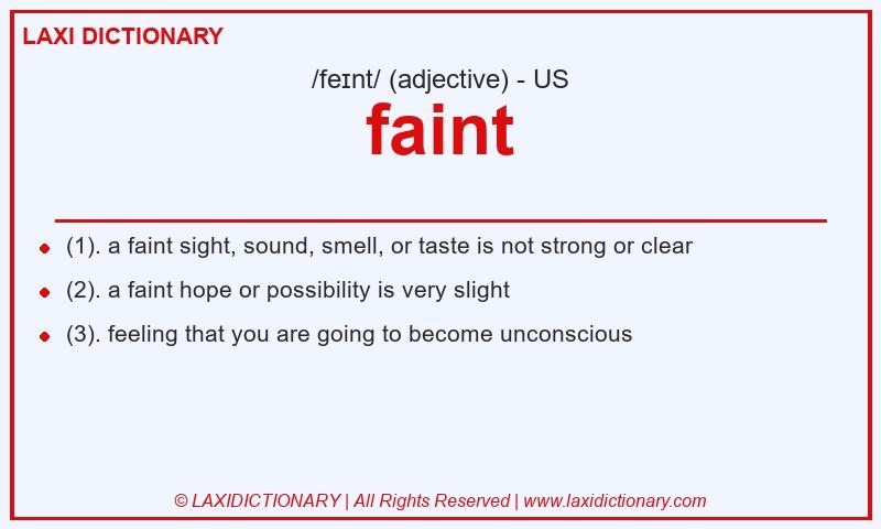 Definition faint in American English