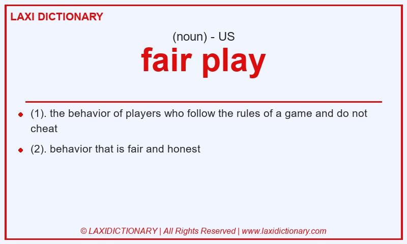 Definition fair play in American English