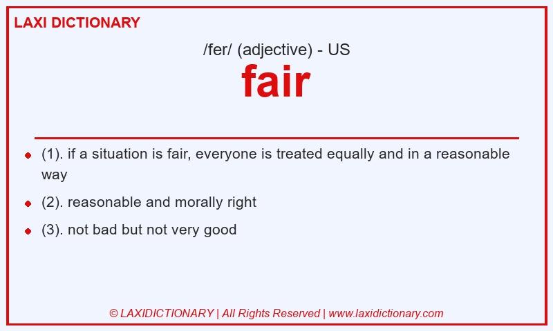 Definition fair in American English