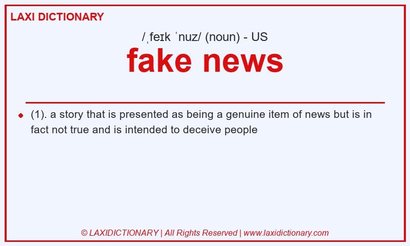 Definition fake news in American English