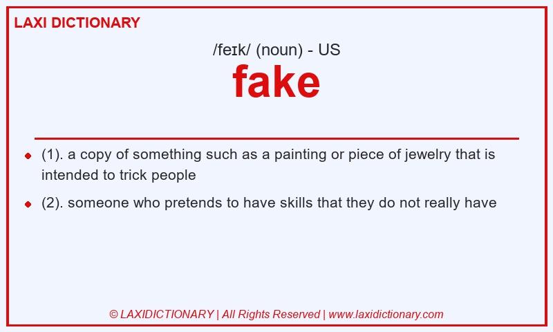 Definition fake in American English