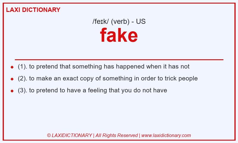 Definition fake in American English