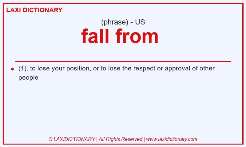 Definition fall from in American English