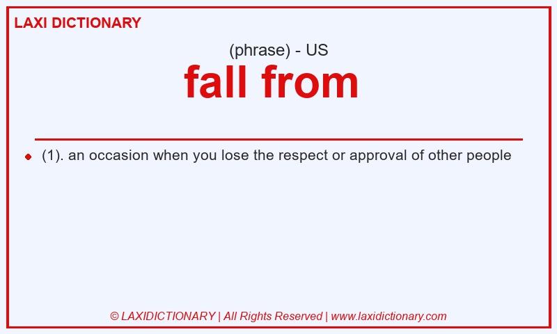 Definition fall from in American English