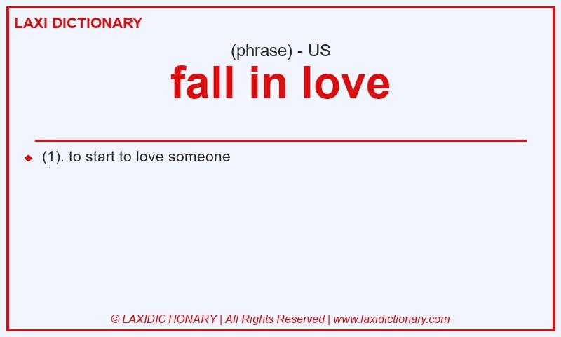 Definition fall in love in American English