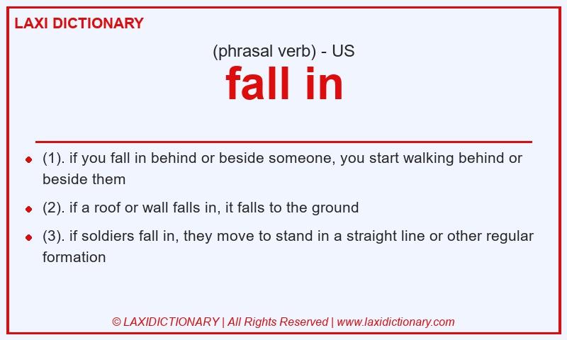 Definition fall in in American English