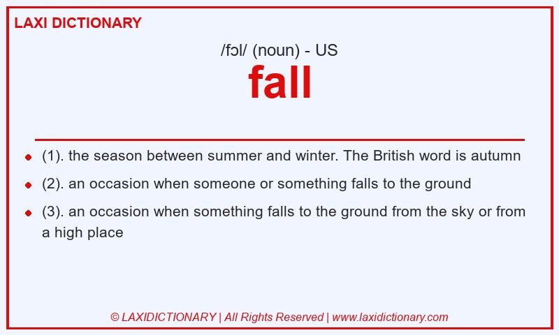 Definition fall in American English