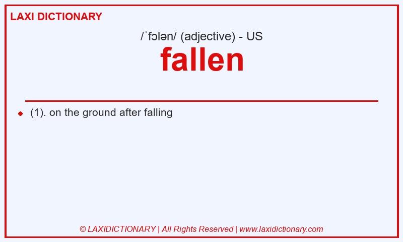 Definition fallen in American English