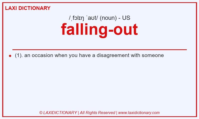 Definition falling-out in American English
