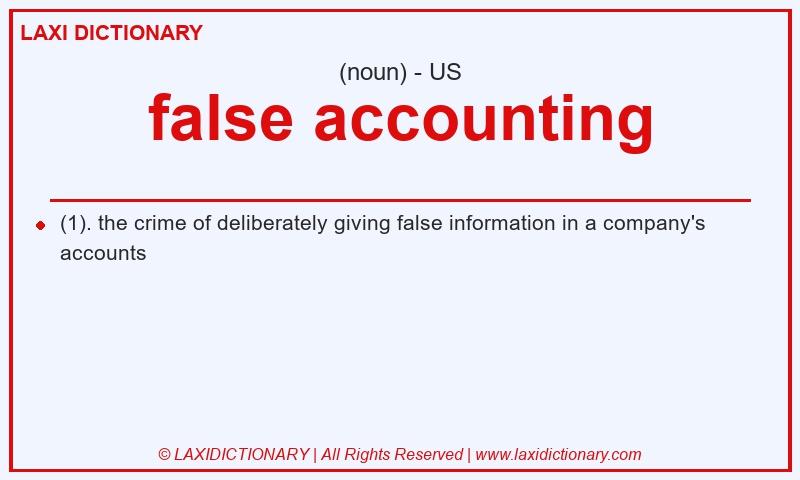 Definition false accounting in American English