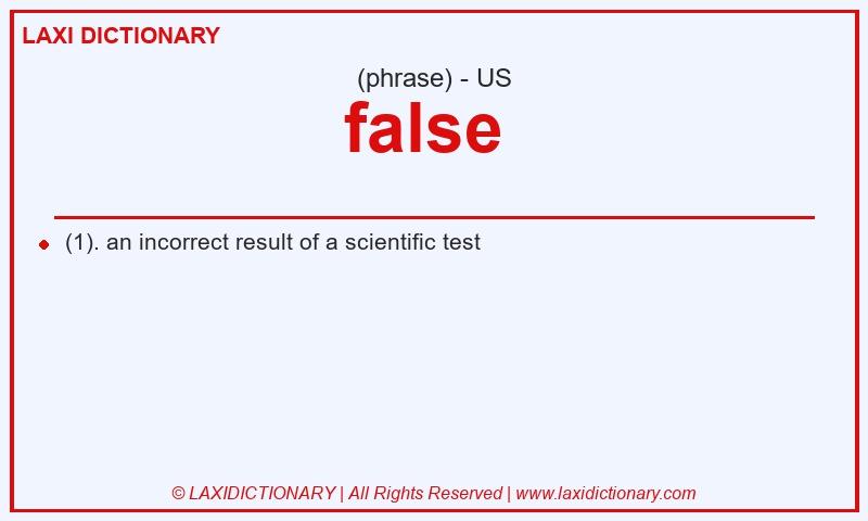 Definition false in American English