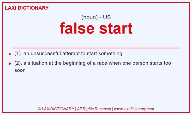 Definition false start in American English