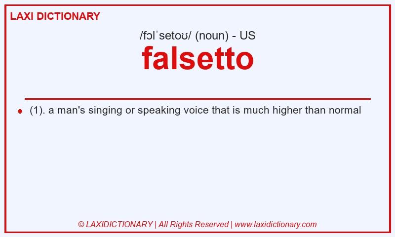 Definition falsetto in American English