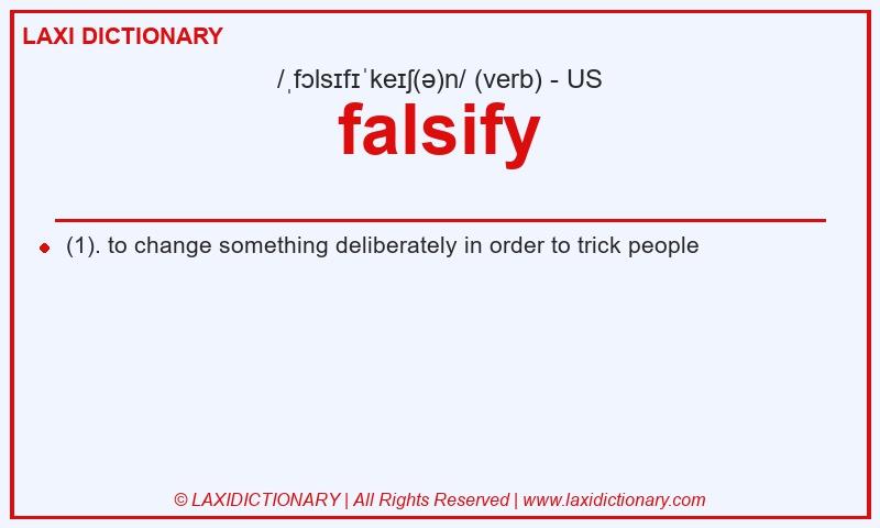 Definition falsify in American English